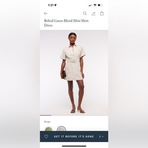 A&F Beige Mini Shirt Dress